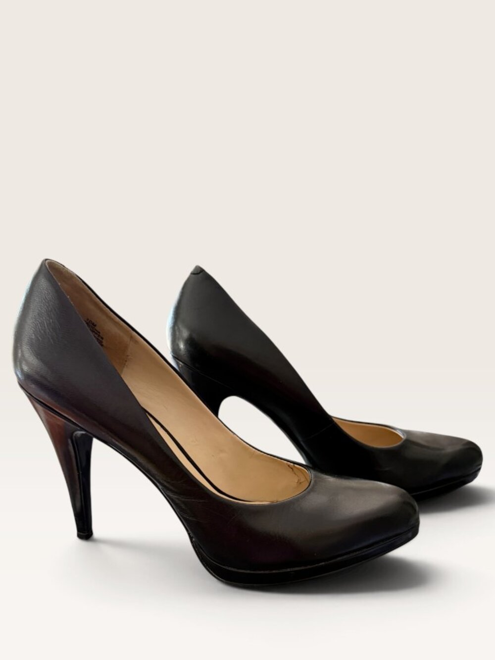 Nine West Black Almond Toe Stiletto Platform Heel Pumps Size 10M
